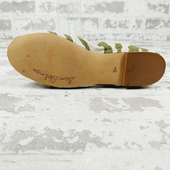 New Sam Edelman Felicia Green Zebra Linen Ballet Flats  A347 - Picture 8 of 11